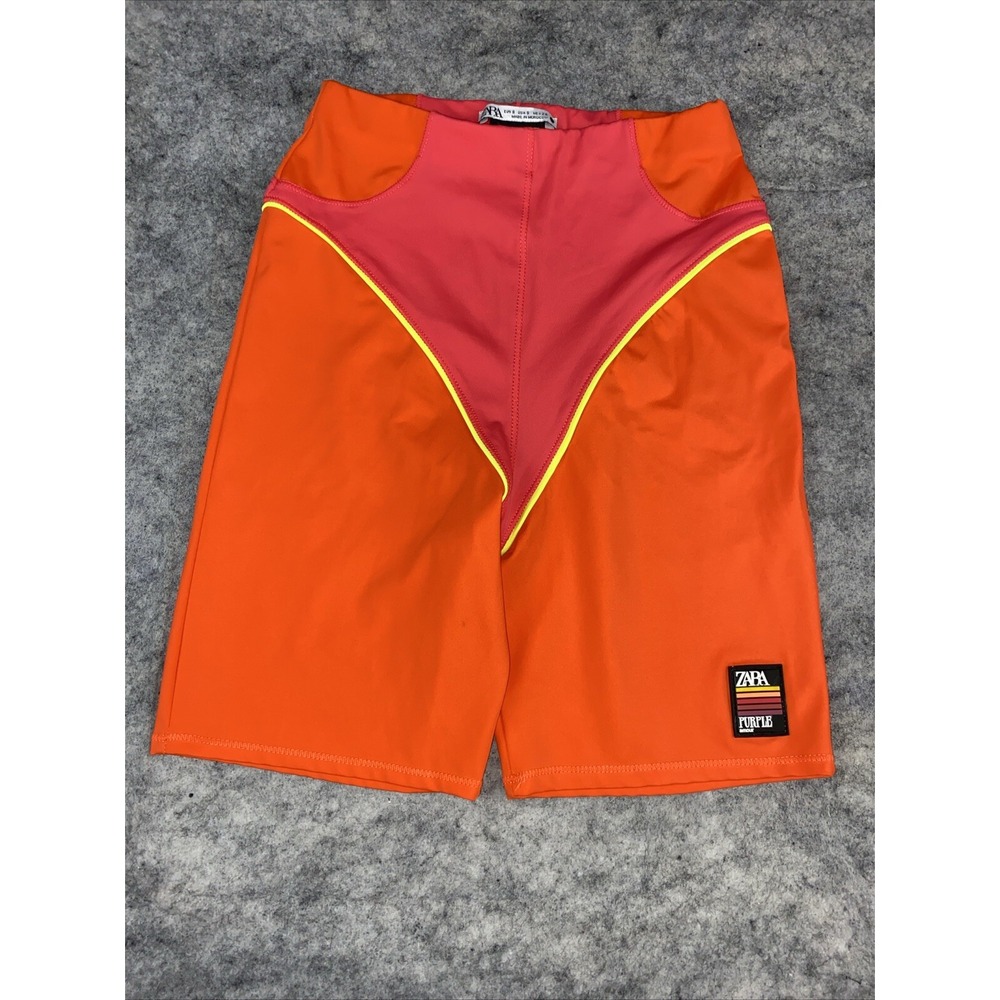 Zara Purple Magazine Women's Smal Orange Pink Bike Shorts Rare